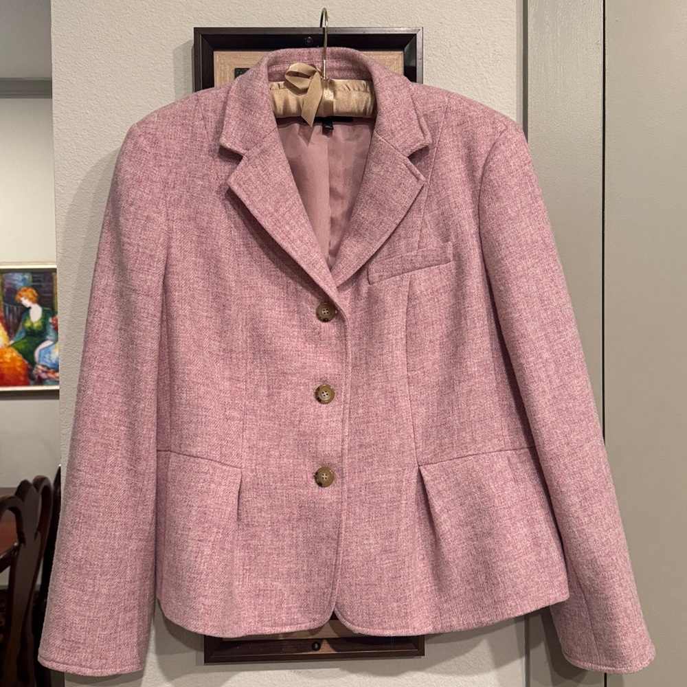 Talbots Blush Pink Blazer 16petite 100% Wool Vintage.